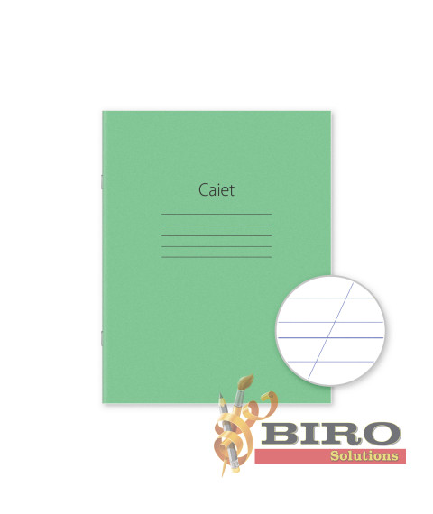 Caiete 12 foi A5, linie oblică, copertă verde